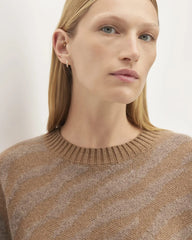 The Alpaca Tiger Jacquard Crewneck | Camel / Medium Brown