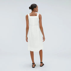 The Seersucker Midi Dress | White