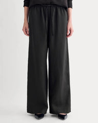 The Drawstring Pant in Linen | Black
