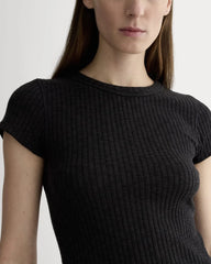 The Cozy Rib Tee | Black