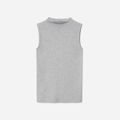 The Pima Micro-Rib Funnel-Neck Tank | Heathered Grey