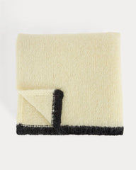 Plush Alpaca Scarf | Bone/ Black