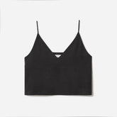 The Washable Silk Cropped Cami | Black