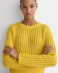 Open-Knit Crew in Elevated Cotton | Passion Fruit