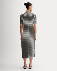 The Rib-Knit Henley Dress | Bone / Black