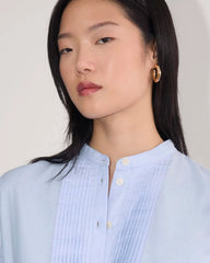The Tuxedo Shirt in Silky Cotton | Light Blue