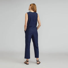 The Structured Cotton Jumpsuit | Navy