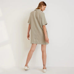The Linen Workwear Dress | Seagrass