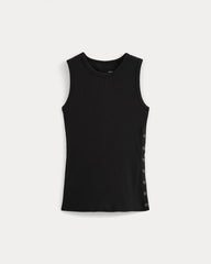Luxe Rib Side Snap Tank | Black