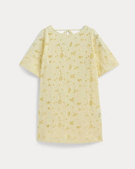 The Eyelet Mini Shift Dress | Light Yellow