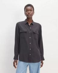 The Utility Shirt in Washable Silk | Black