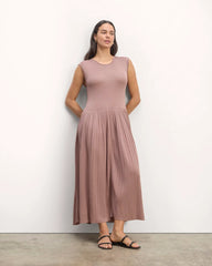 The Knit Pleated Dress | Dusty Rose