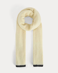 Plush Alpaca Scarf | Bone/ Black
