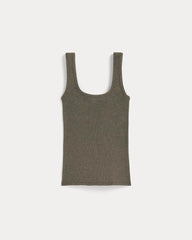 The Luxe Rib Square-Neck Tank | Heathered Fatigue