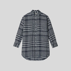 The Way-Long Linen Shirt | Canvas Tan / Navy