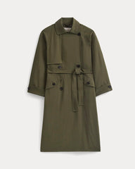 Drapey Twill Trench | Olive Night
