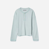 The Organic Cotton Waffle Henley | Ice Blue