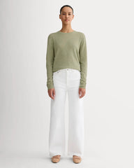 The Classic Crew in Cashmere | Light Heathered Moss