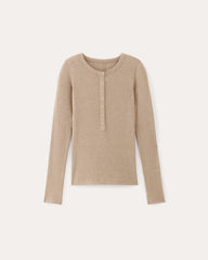 The Luxe Rib Henley | Heathered Tan