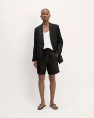 The Oversized Blazer in Linen | Black