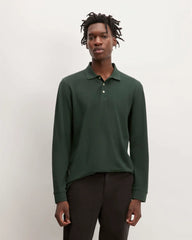 The Long-Sleeve Pique Polo | Scarab
