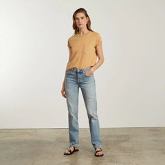 The Box-Cut Tee in Essential Cotton | Iced Coffee | Pocket