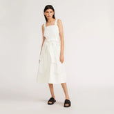 The Organic Cotton Herringbone Dress | Bone