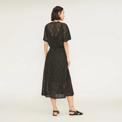 The Eyelet Waisted Dress | Black