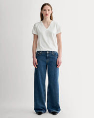 The Slim V-Neck Tee in Essential Cotton | White