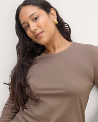 The Slim Long-Sleeve Crew in Essential Cotton | Clay
