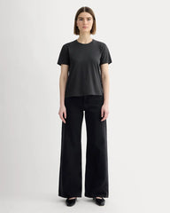 The Box-Cut Tee in Essential Cotton | Washed Black | No Pocket