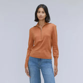 The Luxe Merino Half-Zip Sweater | Tawny Brown