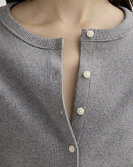 The Selfie Cardigan | Mid Heather Grey