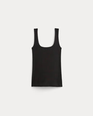 The Luxe Rib Square-Neck Tank | Black