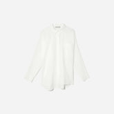 The Oversized Silky Cotton Shirt | White