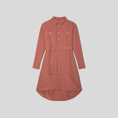 The City Stripe Draped Shirt Dress | Redwood