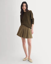 Utility Pleated Mini Skirt | Olive