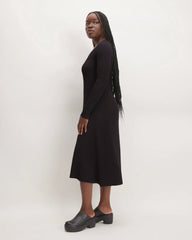 The Ribbed Scoopneck Dress | Black