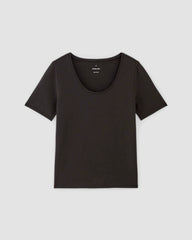 The Form Scoop-Neck Tee | Black