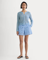 The Eyelet Pull-On Short | Sky Blue