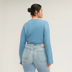 The Organic Cotton Relaxed Long Sleeve Tee | Heritage Blue