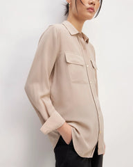 The Utility Shirt in Washable Silk | Burnt Sugar