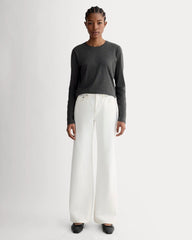The Slim Long-Sleeve Crew in Essential Cotton | Heathered Soot