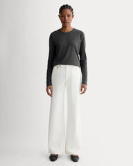 The Slim Long-Sleeve Crew in Essential Cotton | Heathered Soot