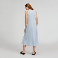 The Organic Cotton Waffle Tank Dress | Heathered Periwinkle