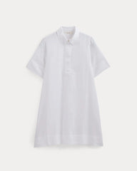 Mini Popover Shirtdress in Linen | White