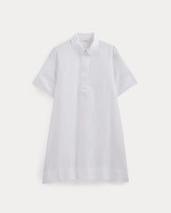 Mini Popover Shirtdress in Linen | White
