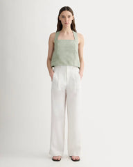 The Crossback Tank in Linen | Seagrass