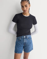 Way-High® A-Line Denim Short | Ocean