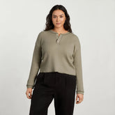 The Organic Cotton Waffle Henley | Field Green